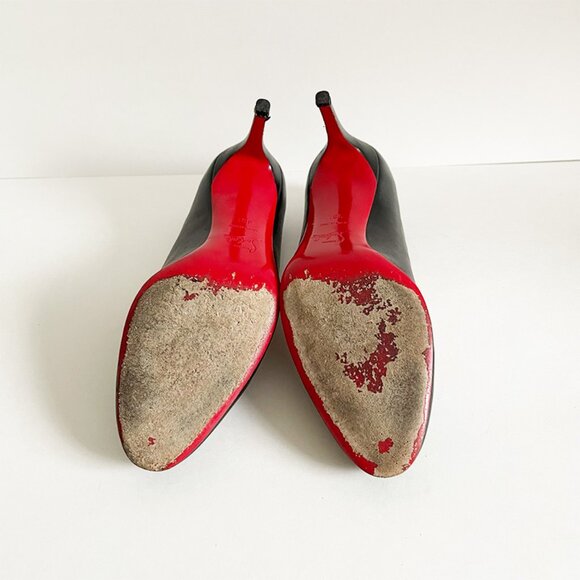 LOUBOUTIN - Authentic Black Leather Stiletto - Picture 5 of 9